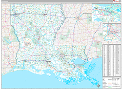 Louisiana Wall Map Premium Style 2026