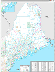 Maine Wall Map Premium Style 2026