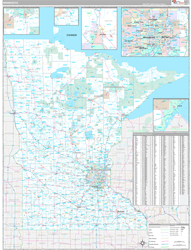 Minnesota Wall Map Premium Style 2024