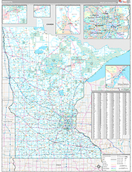 Minnesota Wall Map Premium Style 2026