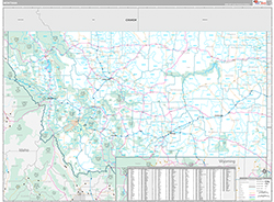Montana Wall Map Premium Style 2026