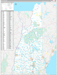 New Hampshire Wall Map Premium Style 2024