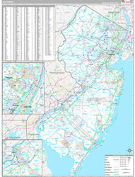 New Jersey Wall Map Premium Style 2026