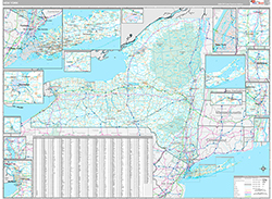New York Wall Map Premium Style 2026