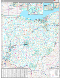 Ohio Wall Map Premium Style 2026