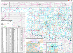 Oklahoma Wall Map Premium Style 2026