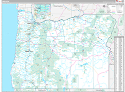 Oregon Wall Map Premium Style 2026