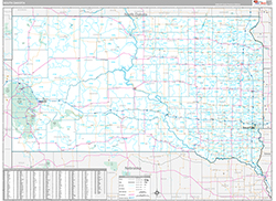 South Dakota Wall Map Premium Style 2026