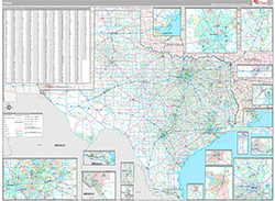 Texas Wall Map Premium Style 2026