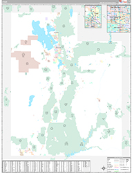 Utah Wall Map Premium Style 2026
