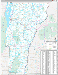 Vermont Wall Map Premium Style 2026