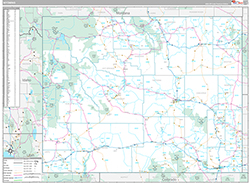 Wyoming Wall Map Premium Style 2026