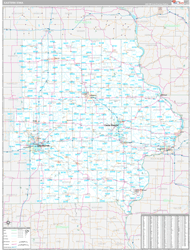Iowa Eastern Wall Map Premium Style 2024