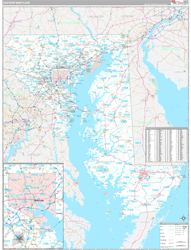 Maryland Eastern Wall Map Premium Style 2024