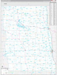 North Dakota Eastern Wall Map Premium Style 2024