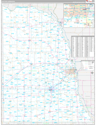 Nebraska Eastern Wall Map Premium Style 2024