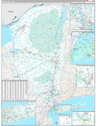 New York Eastern Wall Map Premium Style 2024