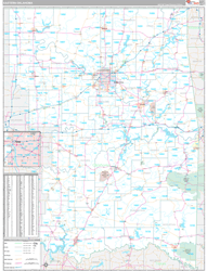 Oklahoma Eastern Wall Map Premium Style 2024