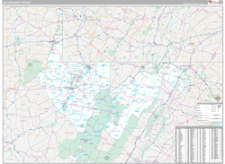 West Virginia Eastern Wall Map Premium Style 2024