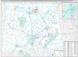 Alabama Northern Wall Map Premium Style 2024