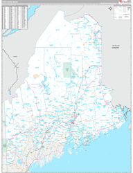 Maine Northern Wall Map Premium Style 2024