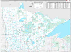 Minnesota Northern Wall Map Premium Style 2024