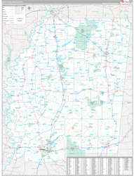 Mississippi Northern Wall Map Premium Style 2024