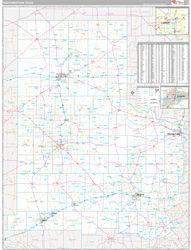 Texas North Western Wall Map Premium Style 2024