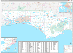 Florida Panhandle Wall Map Premium Style 2024