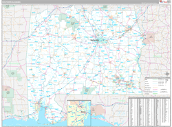Alabama Southern Wall Map Premium Style 2024