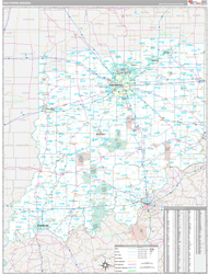 Indiana Southern Wall Map Premium Style 2024