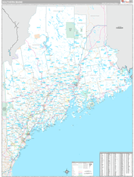 Maine Southern Wall Map Premium Style 2024