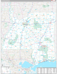 Mississippi Southern Wall Map Premium Style 2024