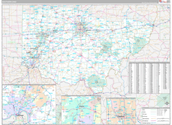 Ohio Southern Wall Map Premium Style 2024