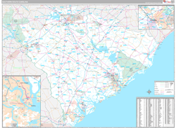 South Carolina Southern Wall Map Premium Style 2024
