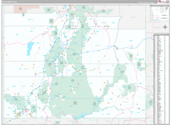 Utah Southern Wall Map Premium Style 2024