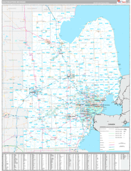 Michigan South Eastern Wall Map Premium Style 2024