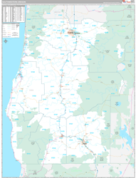 Oregon South Western Wall Map Premium Style 2025