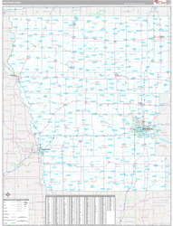 Iowa Western Wall Map Premium Style 2024
