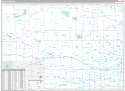 Nebraska Western Wall Map Premium Style 2024