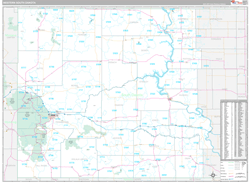South Dakota Western Wall Map Premium Style 2024