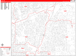 Allen Wall Map Zip Code Red Line Style 2026