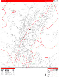 Altoona Wall Map Zip Code Red Line Style 2026