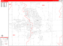 Ames Wall Map Zip Code Red Line Style 2026