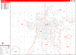 Anderson Wall Map Zip Code Red Line Style 2026