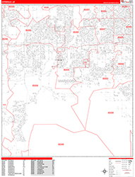 Avondale Wall Map Zip Code Red Line Style 2026