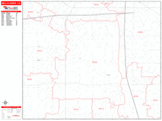 Bellflower Wall Map Zip Code Red Line Style 2024