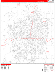 Bend Wall Map Zip Code Red Line Style 2026