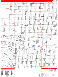 Berwyn Wall Map Zip Code Red Line Style 2026