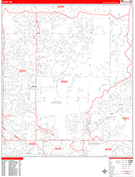 Blaine Wall Map Zip Code Red Line Style 2026